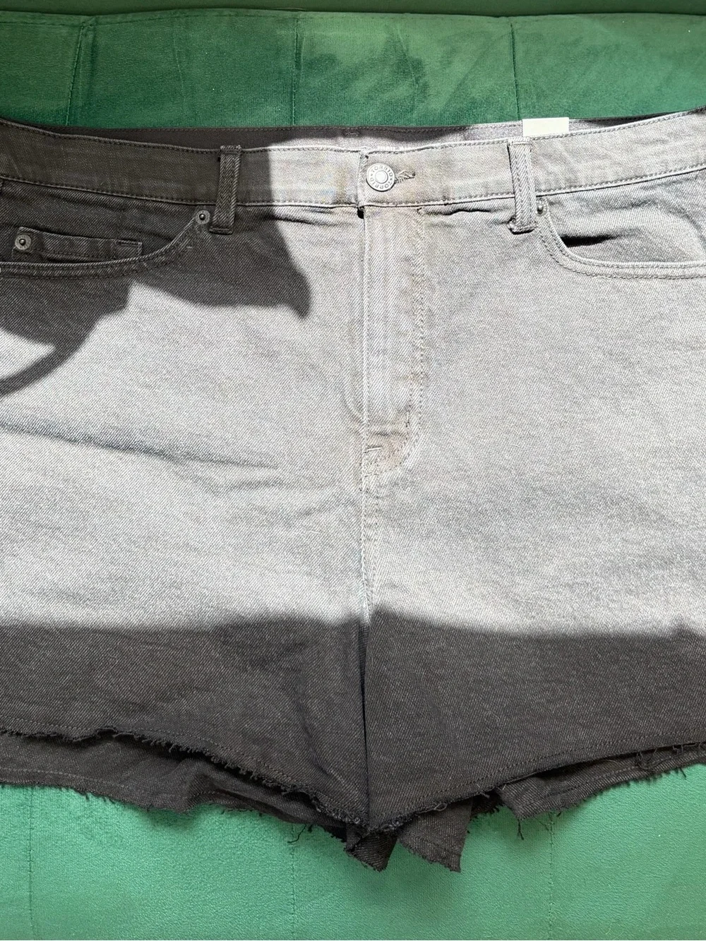 NWT Torrid High-Rise Relaxed Denim Shorts | Size 16 | Coal Mine Gray | Raw Hem